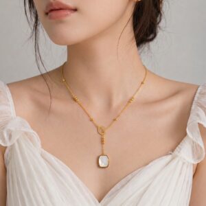 Geometric Drop Pendant Necklace