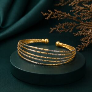 Dual-Tone Multi Strand Cuff Bangle
